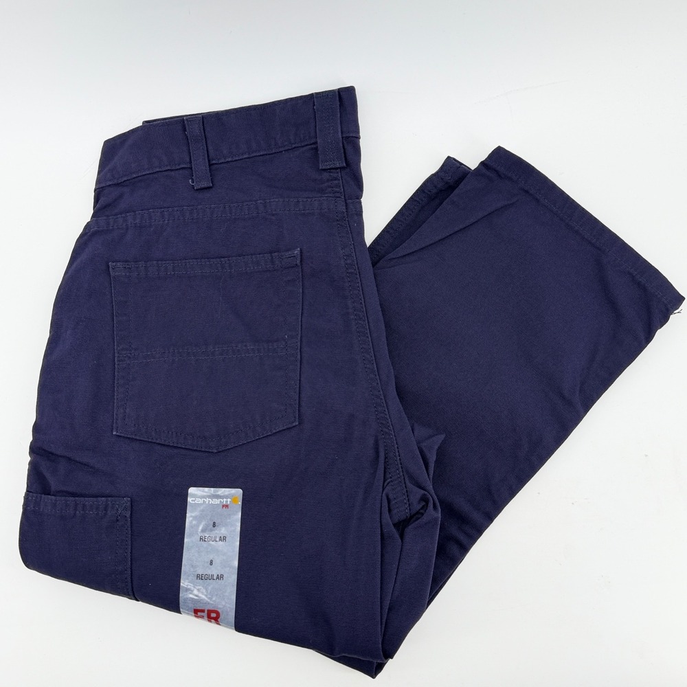Carhartt Women FR Rugged Flex Canvas Pant Navy Blue Size 8 Regular NEW